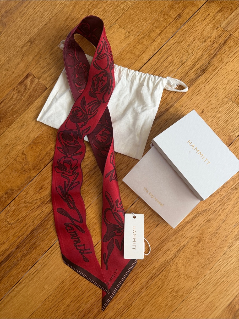 Hammitt Burgundy Love Letter Silk Scarf